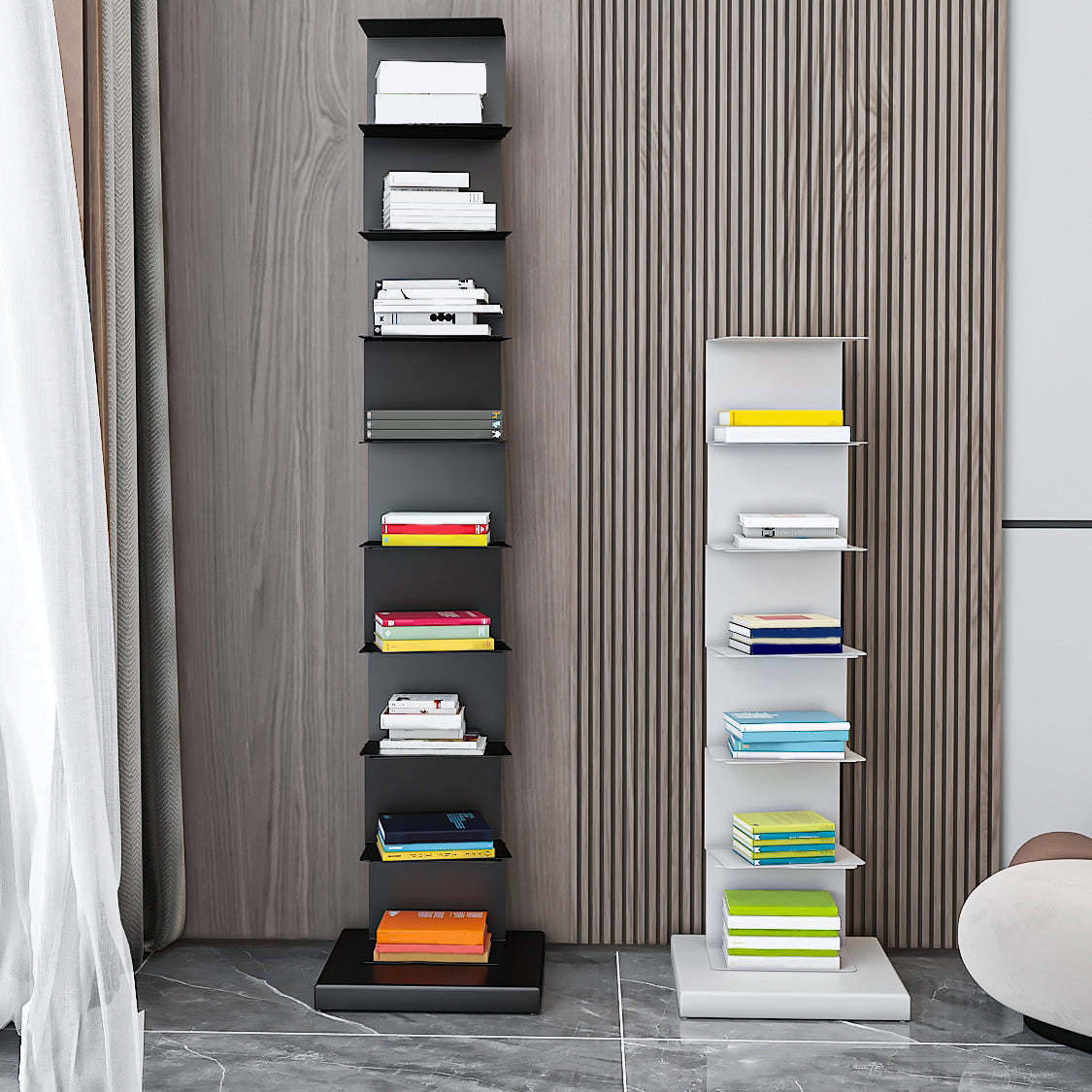 13.78"W Bookshelf Contemporary Style Invisible Bookcase for Home and Office Clearhalo 'Bookcases' 'furn' 'furn_bookcases' 'Furniture' 'furniture_bookcases' 'Office Furniture' 4951311