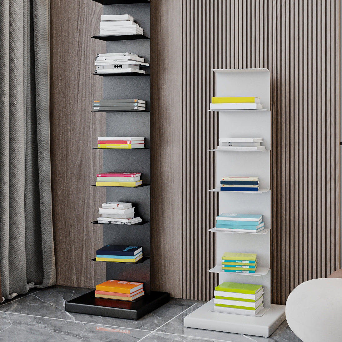 13.78"W Bookshelf Contemporary Style Invisible Bookcase for Home and Office Clearhalo 'Bookcases' 'furn' 'furn_bookcases' 'Furniture' 'furniture_bookcases' 'Office Furniture' 4951314