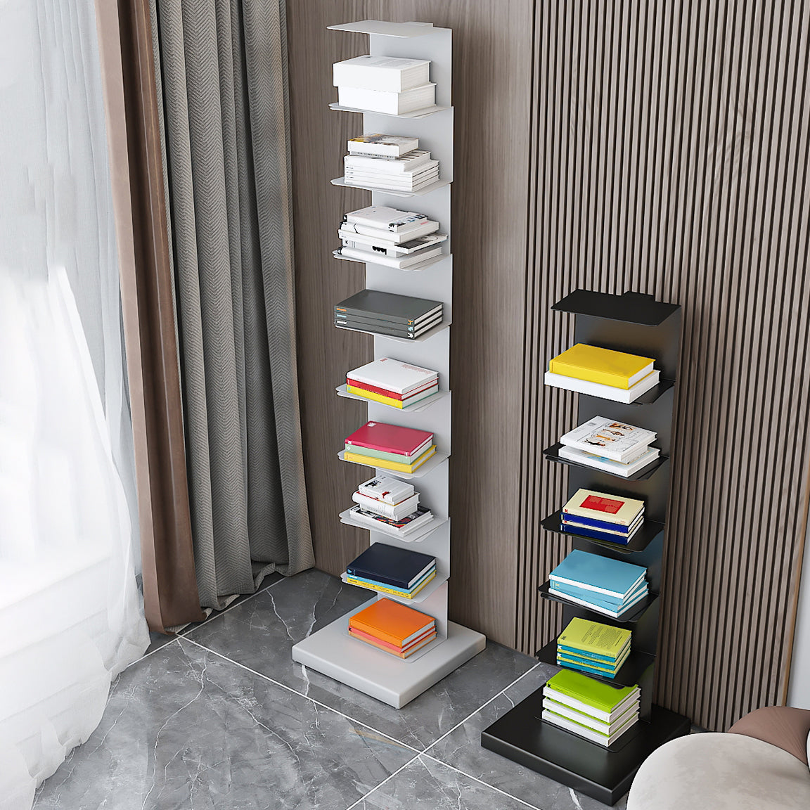 13.78"W Bookshelf Contemporary Style Invisible Bookcase for Home and Office Clearhalo 'Bookcases' 'furn' 'furn_bookcases' 'Furniture' 'furniture_bookcases' 'Office Furniture' 4951315