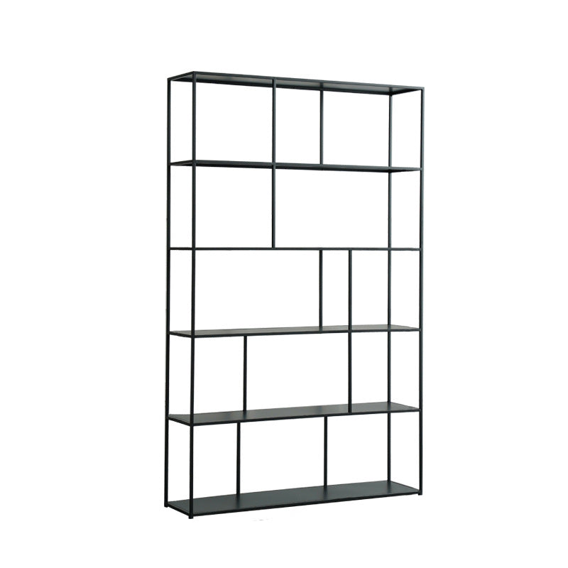 70.87"H Bookcase Black Open Back Modern Style Bookshelf for Home and Office 47.2"L x 11.8"W x 70.9"H Black Clearhalo 'Bookcases' 'furn' 'furn_bookcases' 'Furniture' 'furniture_bookcases' 'Office Furniture' 4951345