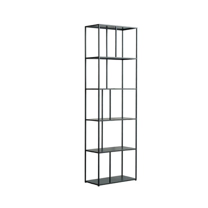 70.87"H Bookcase Black Open Back Modern Style Bookshelf for Home and Office 23.6"L x 11.8"W x 70.9"H Black Clearhalo 'Bookcases' 'furn' 'furn_bookcases' 'Furniture' 'furniture_bookcases' 'Office Furniture' 4951346