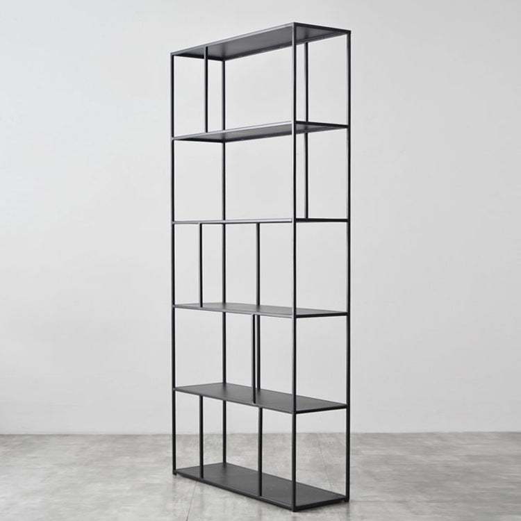 70.87"H Bookcase Black Open Back Modern Style Bookshelf for Home and Office Clearhalo 'Bookcases' 'furn' 'furn_bookcases' 'Furniture' 'furniture_bookcases' 'Office Furniture' 4951349