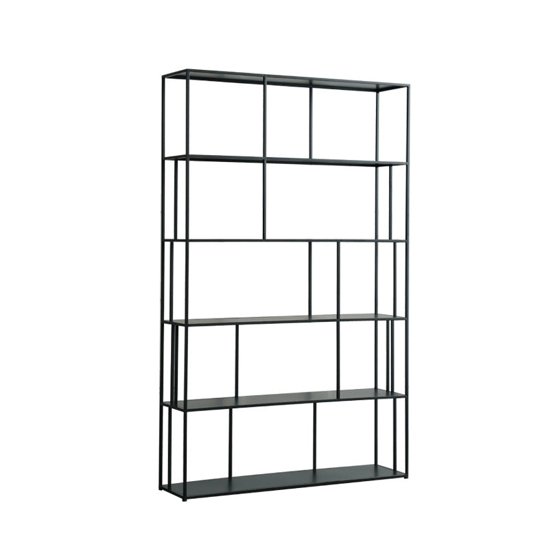 70.87"H Bookcase Black Open Back Modern Style Bookshelf for Home and Office 47.2"L x 11.8"W x 70.9"H Matte Black Clearhalo 'Bookcases' 'furn' 'furn_bookcases' 'Furniture' 'furniture_bookcases' 'Office Furniture' 4951350
