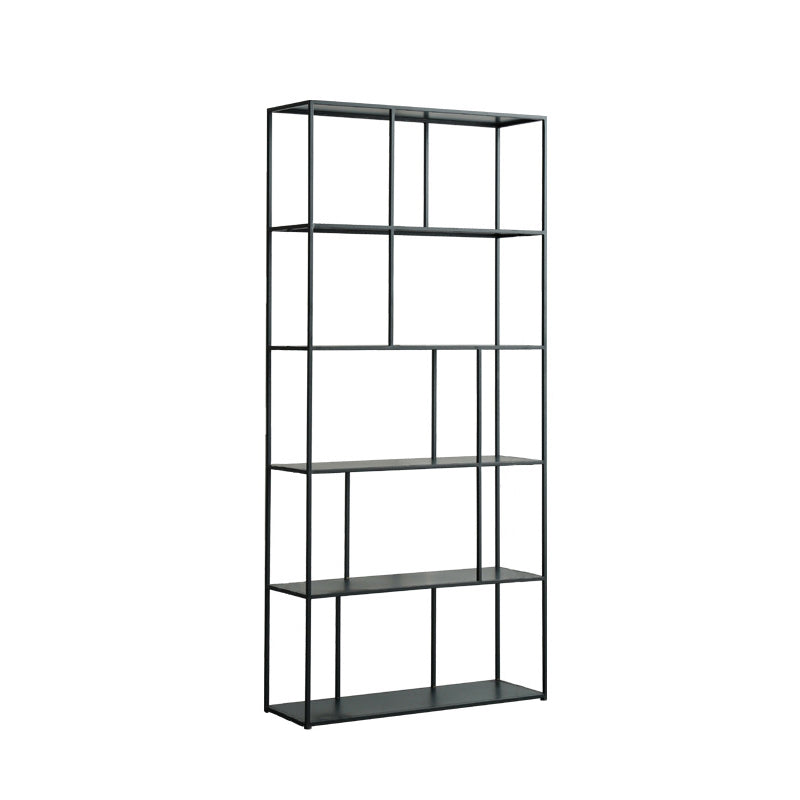 70.87"H Bookcase Black Open Back Modern Style Bookshelf for Home and Office Black Clearhalo 'Bookcases' 'furn' 'furn_bookcases' 'Furniture' 'furniture_bookcases' 'Office Furniture' 4951352