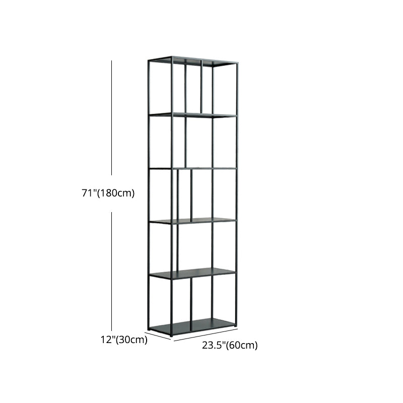 70.87"H Bookcase Black Open Back Modern Style Bookshelf for Home and Office Clearhalo 'Bookcases' 'furn' 'furn_bookcases' 'Furniture' 'furniture_bookcases' 'Office Furniture' 4951356