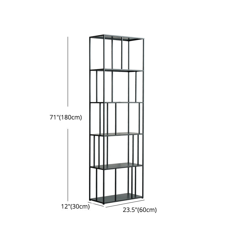70.87"H Bookcase Black Open Back Modern Style Bookshelf for Home and Office Clearhalo 'Bookcases' 'furn' 'furn_bookcases' 'Furniture' 'furniture_bookcases' 'Office Furniture' 4951360