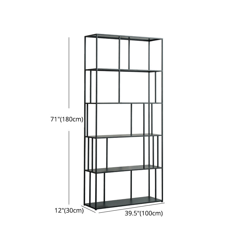 70.87"H Bookcase Black Open Back Modern Style Bookshelf for Home and Office Clearhalo 'Bookcases' 'furn' 'furn_bookcases' 'Furniture' 'furniture_bookcases' 'Office Furniture' 4951362