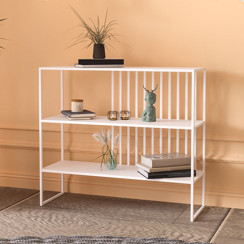Modern Style Etagere Bookcase Open Back Metal Bookshelf for Home Gloss White Clearhalo 'Bookcases' 'furn' 'furn_bookcases' 'Furniture' 'furniture_bookcases' 'Office Furniture' 4951365