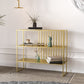 Modern Style Etagere Bookcase Open Back Metal Bookshelf for Home Light Gold Clearhalo 'Bookcases' 'furn' 'furn_bookcases' 'Furniture' 'furniture_bookcases' 'Office Furniture' 4951366