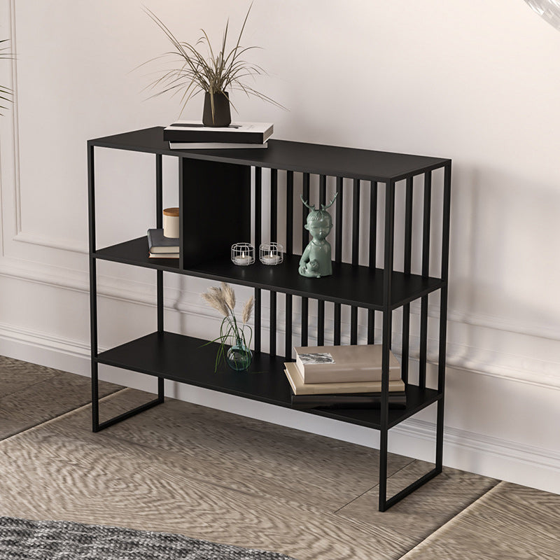 Modern Style Etagere Bookcase Open Back Metal Bookshelf for Home Black Clearhalo 'Bookcases' 'furn' 'furn_bookcases' 'Furniture' 'furniture_bookcases' 'Office Furniture' 4951367