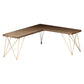 Glam Style Office Desk Solid Wood L-Shaped Desk with Gold Frame Right Hand Return Clearhalo 'furn' 'furn_office_desk' 'Furniture' 'furniture_office_desk' 'Office Desks' 'Office Furniture' 'office_desk' 4952325