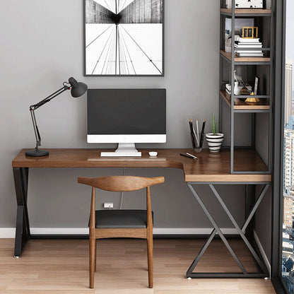 Solid Wood L-Shaped Work Table Fixed Home Office Modern Writing Desk 55.1"L x 31.5"W x 29.5"H Right Hand Return Clearhalo 'furn' 'furn_office_desk' 'Furniture' 'furniture_office_desk' 'Office Desks' 'Office Furniture' 'office_desk' 4952348