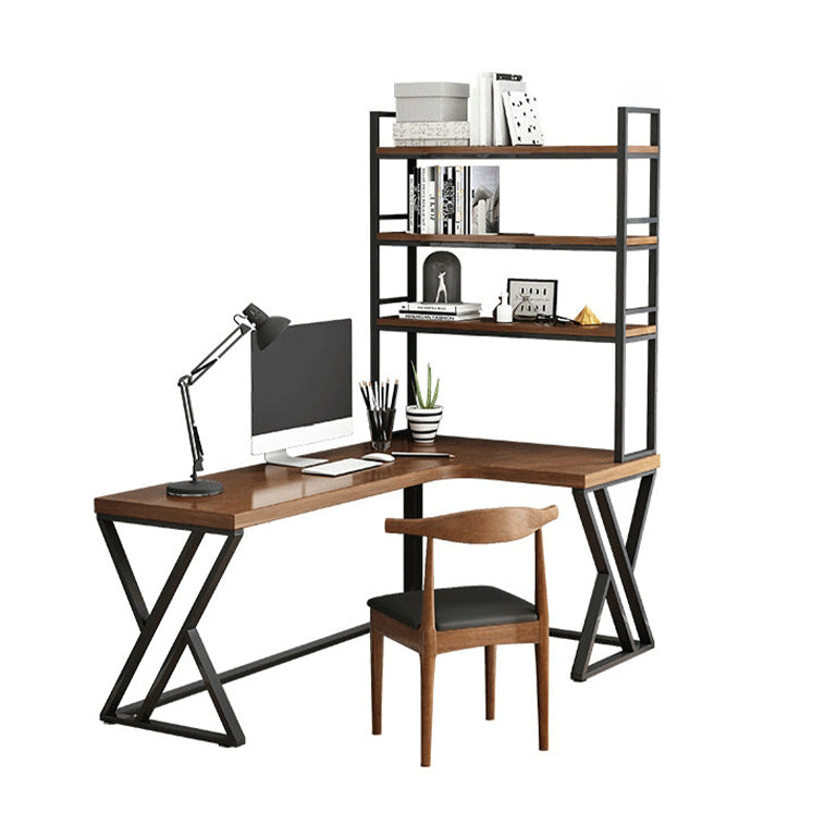 Solid Wood L-Shaped Work Table Fixed Home Office Modern Writing Desk Right Hand Return Clearhalo 'furn' 'furn_office_desk' 'Furniture' 'furniture_office_desk' 'Office Desks' 'Office Furniture' 'office_desk' 4952352