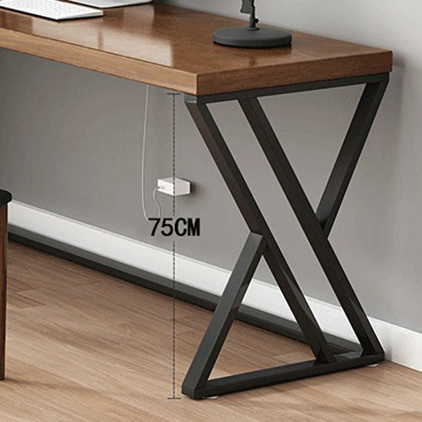 Solid Wood L-Shaped Work Table Fixed Home Office Modern Writing Desk Clearhalo 'furn' 'furn_office_desk' 'Furniture' 'furniture_office_desk' 'Office Desks' 'Office Furniture' 'office_desk' 4952354