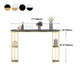 Glam Iron Bar Dining Table Stone Top Oval Indoor Bistro Table with 2-Shelf Fixed Table Clearhalo 'Bar Furniture' 'Bar Tables' 'bar_tables' 'furn' 'furn_bar_tables' 'Furniture' 'furniture_bar_tables' 'Kitchen & Dining Furniture' 4952393