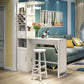 Contemporary Bar Dining Table Rectangle Bar Dining Table with Trestle Base White Clearhalo 'Bar Furniture' 'Bar Tables' 'bar_tables' 'Furniture' 'furniture_bar_tables' 'Kitchen & Dining Furniture' 4952430