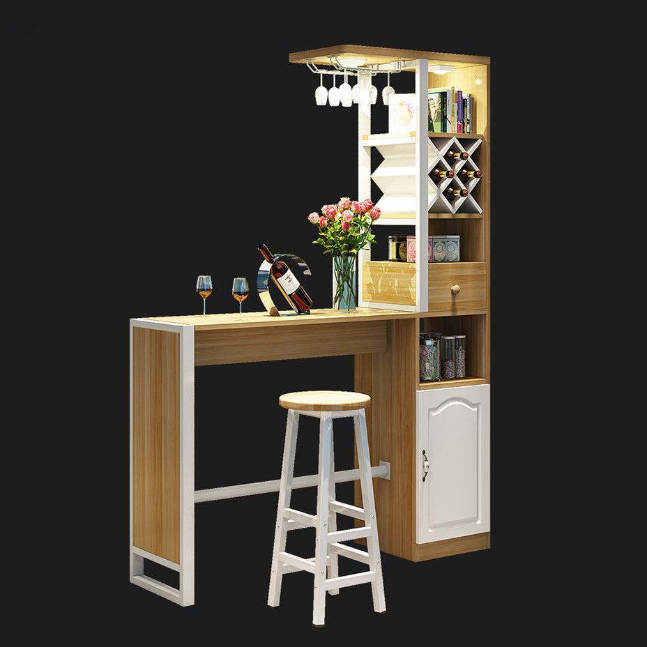 Contemporary Bar Dining Table Rectangle Bar Dining Table with Trestle Base Clearhalo 'Bar Furniture' 'Bar Tables' 'bar_tables' 'Furniture' 'furniture_bar_tables' 'Kitchen & Dining Furniture' 4952436