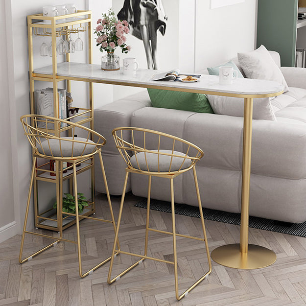 White Rectangle Bar Table Contemporary Bar Table with Sled Base Clearhalo 'Bar Furniture' 'Bar Tables' 'bar_tables' 'furn' 'furn_bar_tables' 'Furniture' 'furniture_bar_tables' 'Kitchen & Dining Furniture' 4952451