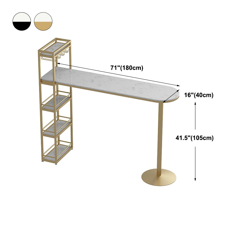 White Rectangle Bar Table Contemporary Bar Table with Sled Base Clearhalo 'Bar Furniture' 'Bar Tables' 'bar_tables' 'furn' 'furn_bar_tables' 'Furniture' 'furniture_bar_tables' 'Kitchen & Dining Furniture' 4952459