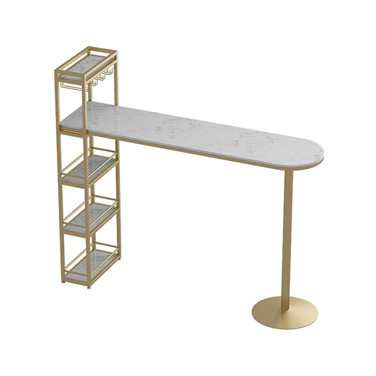 White Rectangle Bar Table Contemporary Bar Dining Table with Sled Base Clearhalo 'Bar Furniture' 'Bar Tables' 'bar_tables' 'Furniture' 'furniture_bar_tables' 'Kitchen & Dining Furniture' 4952465