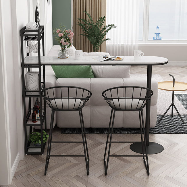 White Rectangle Bar Table Contemporary Bar Dining Table with Sled Base Clearhalo 'Bar Furniture' 'Bar Tables' 'bar_tables' 'Furniture' 'furniture_bar_tables' 'Kitchen & Dining Furniture' 4952472
