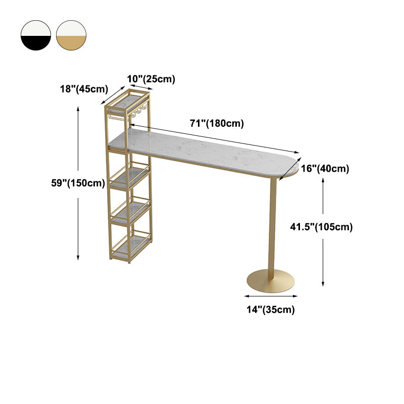 White Rectangle Bar Table Contemporary Bar Dining Table with Sled Base Clearhalo 'Bar Furniture' 'Bar Tables' 'bar_tables' 'Furniture' 'furniture_bar_tables' 'Kitchen & Dining Furniture' 4952478