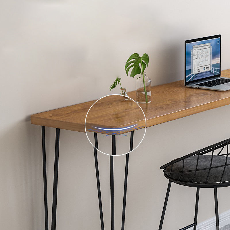 Wood Bar Dining Table Modern Rectangle Bar Table with 4 Legs Base for Milk Tea Shop Clearhalo 'Bar Furniture' 'Bar Tables' 'bar_tables' 'furn' 'furn_bar_tables' 'Furniture' 'furniture_bar_tables' 'Kitchen & Dining Furniture' 4952485