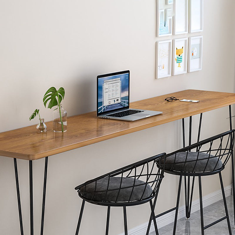 Wood Bar Dining Table Modern Rectangle Bar Table with 4 Legs Base for Milk Tea Shop Clearhalo 'Bar Furniture' 'Bar Tables' 'bar_tables' 'furn' 'furn_bar_tables' 'Furniture' 'furniture_bar_tables' 'Kitchen & Dining Furniture' 4952487
