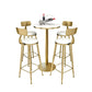 Glam Iron Bar Dining Table Faux Marble Gold Indoor Bistro Table with Single Pedestal Clearhalo 'Bar Furniture' 'Bar Tables' 'bar_tables' 'furn' 'furn_bar_tables' 'Furniture' 'furniture_bar_tables' 'Kitchen & Dining Furniture' 4952502