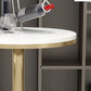 Glam Iron Bar Dining Table Faux Marble Gold Indoor Bistro Table with Single Pedestal Clearhalo 'Bar Furniture' 'Bar Tables' 'bar_tables' 'furn' 'furn_bar_tables' 'Furniture' 'furniture_bar_tables' 'Kitchen & Dining Furniture' 4952504