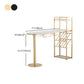 White Stone Bar Table Contemporary Bar Dining Table with Sled Base Clearhalo 'Bar Furniture' 'Bar Tables' 'bar_tables' 'furn' 'furn_bar_tables' 'Furniture' 'furniture_bar_tables' 'Kitchen & Dining Furniture' 4952525