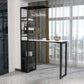 Modern Iron Bistro Table Stone Top Rectangle Indoor Bar Dining Table with Wine Rack Clearhalo 'Bar Furniture' 'Bar Tables' 'bar_tables' 'furn' 'furn_bar_tables' 'Furniture' 'furniture_bar_tables' 'Kitchen & Dining Furniture' 4952551