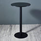 Industrial Black Iron Bar Dining Table Stone Top Engineered Wood Indoor Bistro Table 23.6"L x 23.6"W x 41.3"H Black Round Clearhalo 'Bar Furniture' 'Bar Tables' 'bar_tables' 'furn' 'furn_bar_tables' 'Furniture' 'furniture_bar_tables' 'Kitchen & Dining Furniture' 4952557
