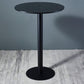 Industrial Black Iron Bar Dining Table Stone Top Engineered Wood Indoor Bistro Table 27.6"L x 27.6"W x 41.3"H Black Round Clearhalo 'Bar Furniture' 'Bar Tables' 'bar_tables' 'furn' 'furn_bar_tables' 'Furniture' 'furniture_bar_tables' 'Kitchen & Dining Furniture' 4952559