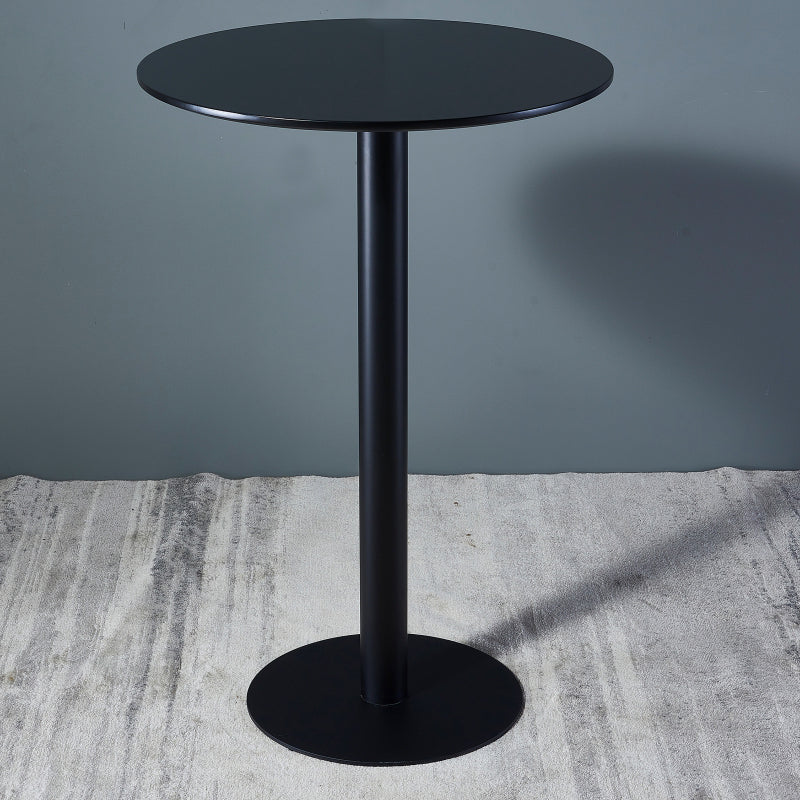 Industrial Black Iron Bar Dining Table Stone Top Engineered Wood Indoor Bistro Table 27.6"L x 27.6"W x 41.3"H Black Round Clearhalo 'Bar Furniture' 'Bar Tables' 'bar_tables' 'furn' 'furn_bar_tables' 'Furniture' 'furniture_bar_tables' 'Kitchen & Dining Furniture' 4952559