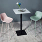 Industrial Black Iron Bar Dining Table Stone Top Engineered Wood Indoor Bistro Table 27.6"L x 27.6"W x 41.3"H White Square Clearhalo 'Bar Furniture' 'Bar Tables' 'bar_tables' 'furn' 'furn_bar_tables' 'Furniture' 'furniture_bar_tables' 'Kitchen & Dining Furniture' 4952561