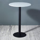 Industrial Black Iron Bar Dining Table Stone Top Engineered Wood Indoor Bistro Table 27.6"L x 27.6"W x 41.3"H White Round Clearhalo 'Bar Furniture' 'Bar Tables' 'bar_tables' 'furn' 'furn_bar_tables' 'Furniture' 'furniture_bar_tables' 'Kitchen & Dining Furniture' 4952566