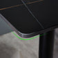 Industrial Black Iron Bar Dining Table Stone Top Engineered Wood Indoor Bistro Table Clearhalo 'Bar Furniture' 'Bar Tables' 'bar_tables' 'furn' 'furn_bar_tables' 'Furniture' 'furniture_bar_tables' 'Kitchen & Dining Furniture' 4952567