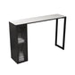 Stone Bar Table Modern Dining Table with Double Pedestal Base for Kitchen Dining Room White-Gold Without Chairs Clearhalo 'Bar Furniture' 'Bar Tables' 'bar_tables' 'furn' 'furn_bar_tables' 'Furniture' 'furniture_bar_tables' 'Kitchen & Dining Furniture' 4952582
