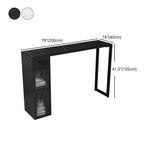 Stone Bar Table Modern Dining Table with Double Pedestal Base for Kitchen Dining Room Clearhalo 'Bar Furniture' 'Bar Tables' 'bar_tables' 'furn' 'furn_bar_tables' 'Furniture' 'furniture_bar_tables' 'Kitchen & Dining Furniture' 4952599