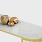 Glam Gold Iron Bar Dining Table White Stone Top Indoor Bistro Table with Shelf Clearhalo 'Bar Furniture' 'Bar Tables' 'bar_tables' 'furn' 'furn_bar_tables' 'Furniture' 'furniture_bar_tables' 'Kitchen & Dining Furniture' 4952603