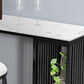 Contemporary Bar Dining Table Stone Rectangle Bar Table with Sled Base Clearhalo 'Bar Furniture' 'Bar Tables' 'bar_tables' 'furn' 'furn_bar_tables' 'Furniture' 'furniture_bar_tables' 'Kitchen & Dining Furniture' 4952619