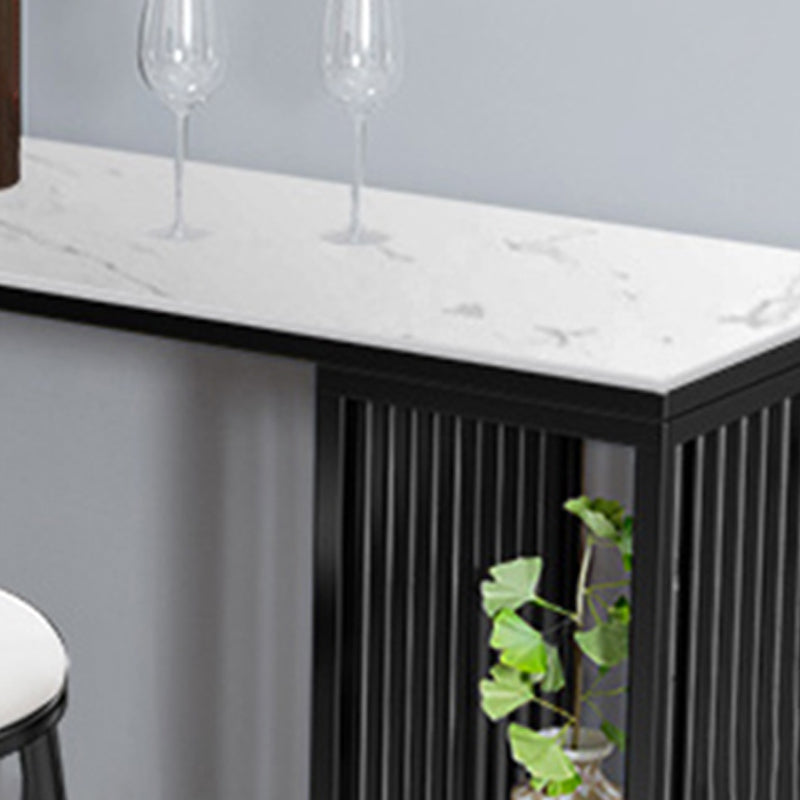 Contemporary Bar Dining Table Stone Rectangle Bar Table with Sled Base Clearhalo 'Bar Furniture' 'Bar Tables' 'bar_tables' 'furn' 'furn_bar_tables' 'Furniture' 'furniture_bar_tables' 'Kitchen & Dining Furniture' 4952619
