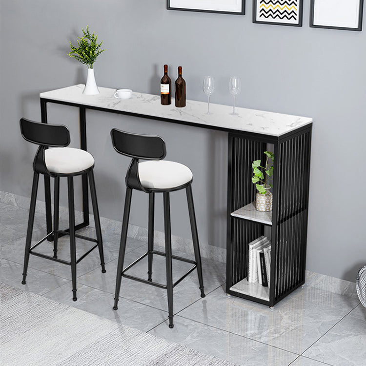 Contemporary Bar Dining Table Stone Rectangle Bar Table with Sled Base Clearhalo 'Bar Furniture' 'Bar Tables' 'bar_tables' 'furn' 'furn_bar_tables' 'Furniture' 'furniture_bar_tables' 'Kitchen & Dining Furniture' 4952621