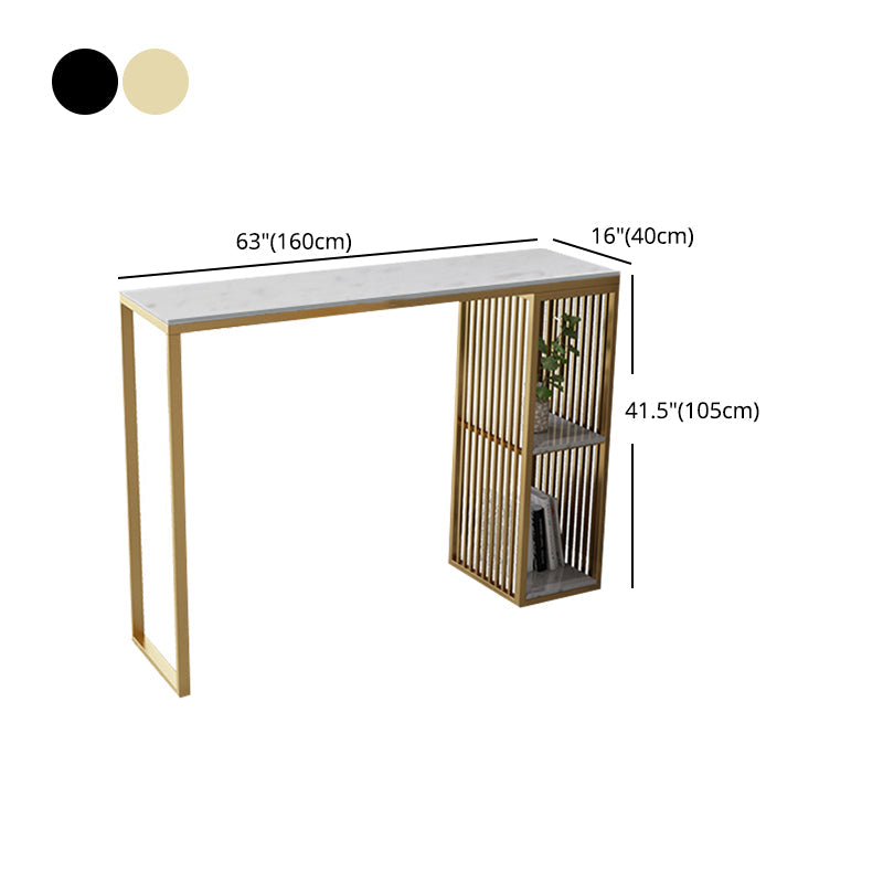 Contemporary Bar Dining Table Stone Rectangle Bar Table with Sled Base Clearhalo 'Bar Furniture' 'Bar Tables' 'bar_tables' 'furn' 'furn_bar_tables' 'Furniture' 'furniture_bar_tables' 'Kitchen & Dining Furniture' 4952625