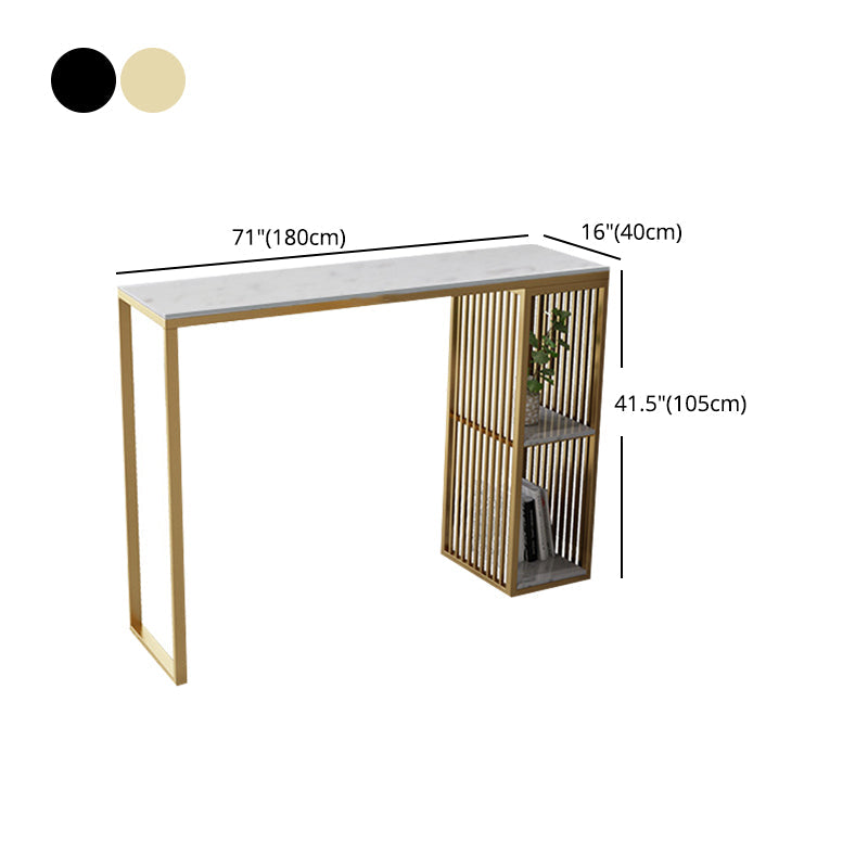 Contemporary Bar Dining Table Stone Rectangle Bar Table with Sled Base Clearhalo 'Bar Furniture' 'Bar Tables' 'bar_tables' 'furn' 'furn_bar_tables' 'Furniture' 'furniture_bar_tables' 'Kitchen & Dining Furniture' 4952626