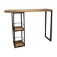 Pine Wood Bar Dining Table Modern Bar Table with Double Pedestal for Dining Room Balcony Oval Without Chairs Clearhalo 'Bar Furniture' 'Bar Tables' 'bar_tables' 'furn' 'furn_bar_tables' 'Furniture' 'furniture_bar_tables' 'Kitchen & Dining Furniture' 4952662