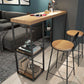 Pine Wood Bar Dining Table Modern Bar Table with Double Pedestal for Dining Room Balcony 63"L x 15.7"W x 41.3"H Rectangular Without Chairs Clearhalo 'Bar Furniture' 'Bar Tables' 'bar_tables' 'furn' 'furn_bar_tables' 'Furniture' 'furniture_bar_tables' 'Kitchen & Dining Furniture' 4952664