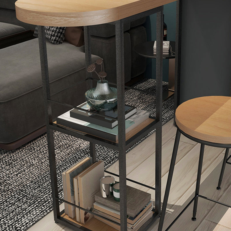 Pine Wood Bar Dining Table Modern Bar Table with Double Pedestal for Dining Room Balcony Clearhalo 'Bar Furniture' 'Bar Tables' 'bar_tables' 'furn' 'furn_bar_tables' 'Furniture' 'furniture_bar_tables' 'Kitchen & Dining Furniture' 4952668