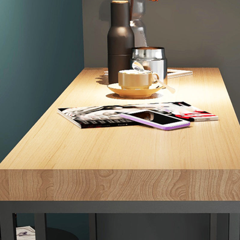 Pine Wood Bar Dining Table Modern Bar Table with Double Pedestal for Dining Room Balcony Clearhalo 'Bar Furniture' 'Bar Tables' 'bar_tables' 'furn' 'furn_bar_tables' 'Furniture' 'furniture_bar_tables' 'Kitchen & Dining Furniture' 4952669